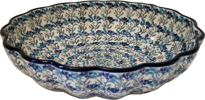 Boleslawiec Polish Pottery Ceramika Artystyczna 1699 9.5" Scalloped Serving Bowl