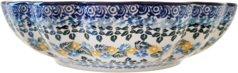 Boleslawiec Polish Pottery Ceramika Artystyczna UNIKAT 3677 8" Scalloped Serving Bowl