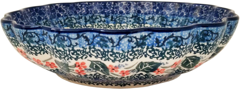 Boleslawiec Polish Pottery Ceramika Artystyczna UNIKAT 4738 8" Scalloped Serving Bowl