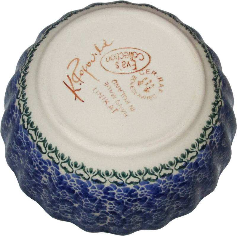 Boleslawiec Polish Pottery UNIKAT Medium Scalloped Bowl "Summer Day"