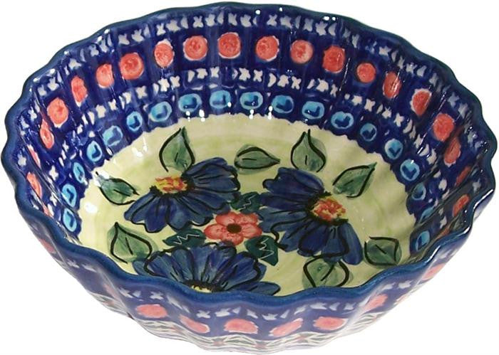 Boleslawiec Polish Pottery UNIKAT Medium Scalloped Bowl "Patricia"