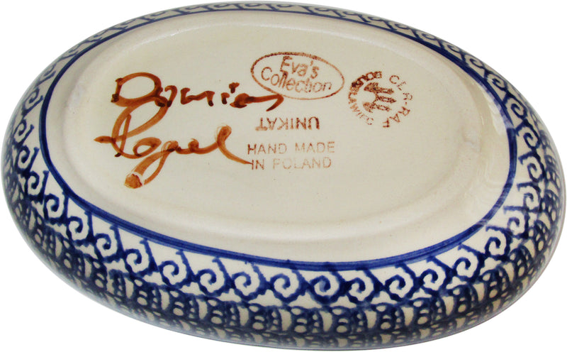 Boleslawiec Polish Pottery UNIKAT Small Oval Baker "Isabelle"