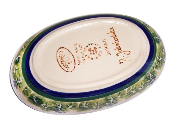 Boleslawiec Polish Pottery UNIKAT Small Oval Baking Dish "Serenity"
