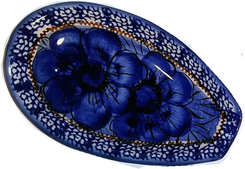 Boleslawiec Polish Pottery UNIKAT Spoon Rest "Blue Garden"