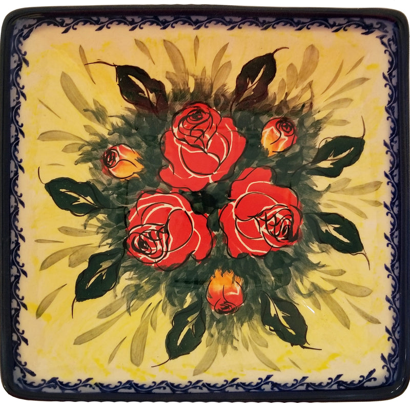 Boleslawiec Polish Pottery Unikat medium Serving Bowl "Rose Garden"