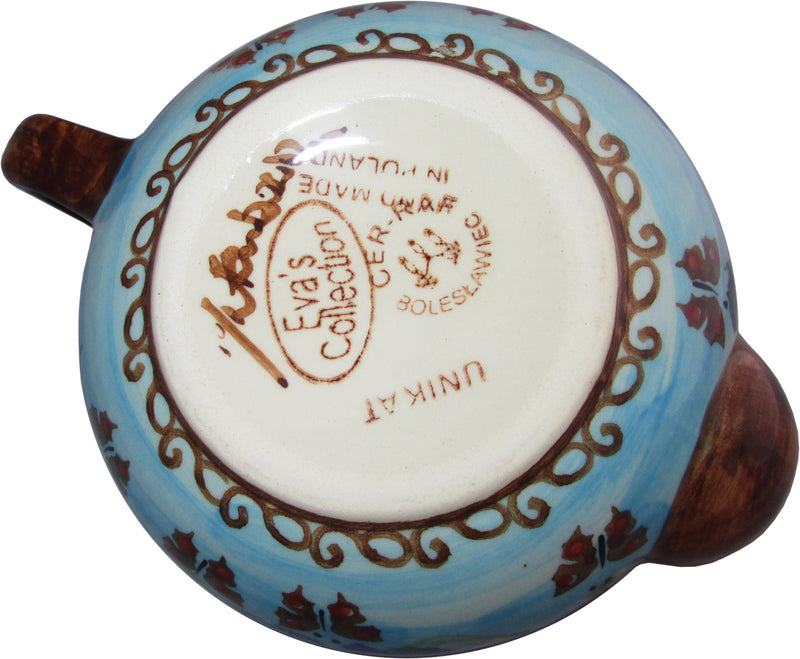 Boleslawiec Polish Pottery UNIKAT Small 16 oz Teapot Coffee Pot "Blue Sky Meadow"