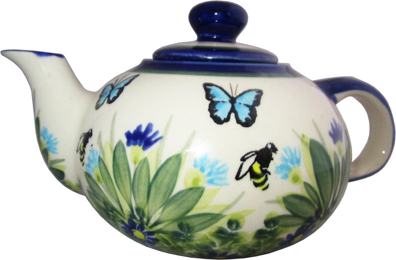 Boleslawiec Polish Pottery UNIKAT Small 16 oz Teapot Coffee Pot "Serenity"