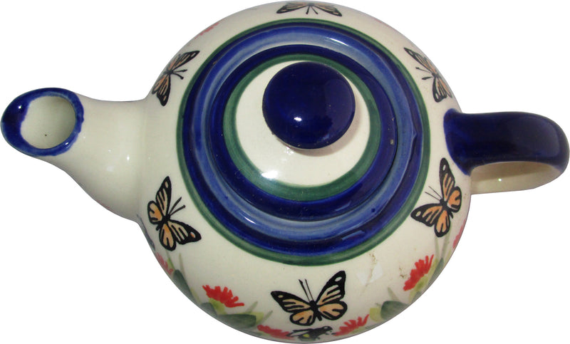 Boleslawiec Polish Pottery UNIKAT Small 16 oz Teapot Coffee Pot "Spring"