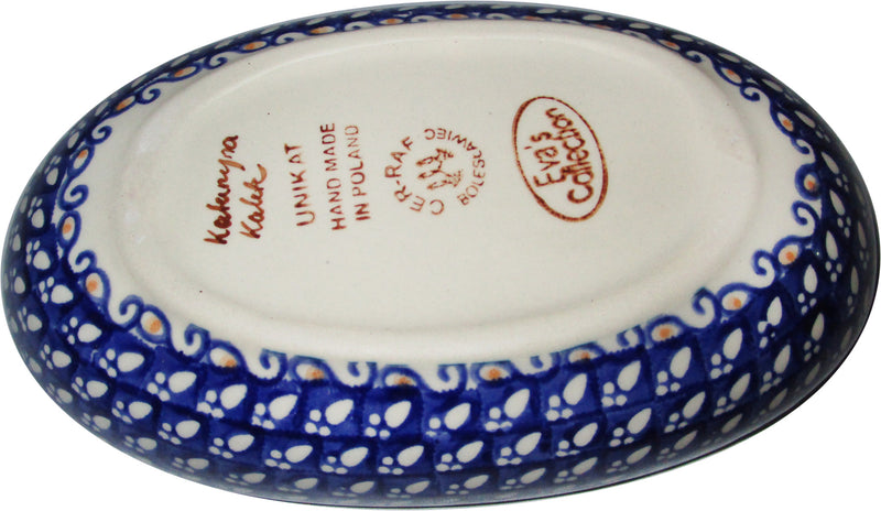 Boleslawiec Polish Pottery UNIKAT Small Oval Baker "Flower Field"