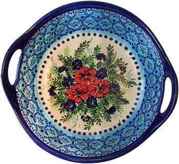 Polish Pottery Large Serving  Bowl with HandlesVeronica